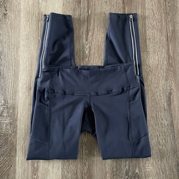 Brooks Women’s Navy Blue Ankle Zip Tight Legging - Size XS - Picture 3 of 8